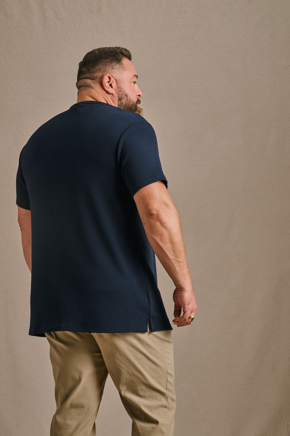 Split Hem Bullet Tee - Navy