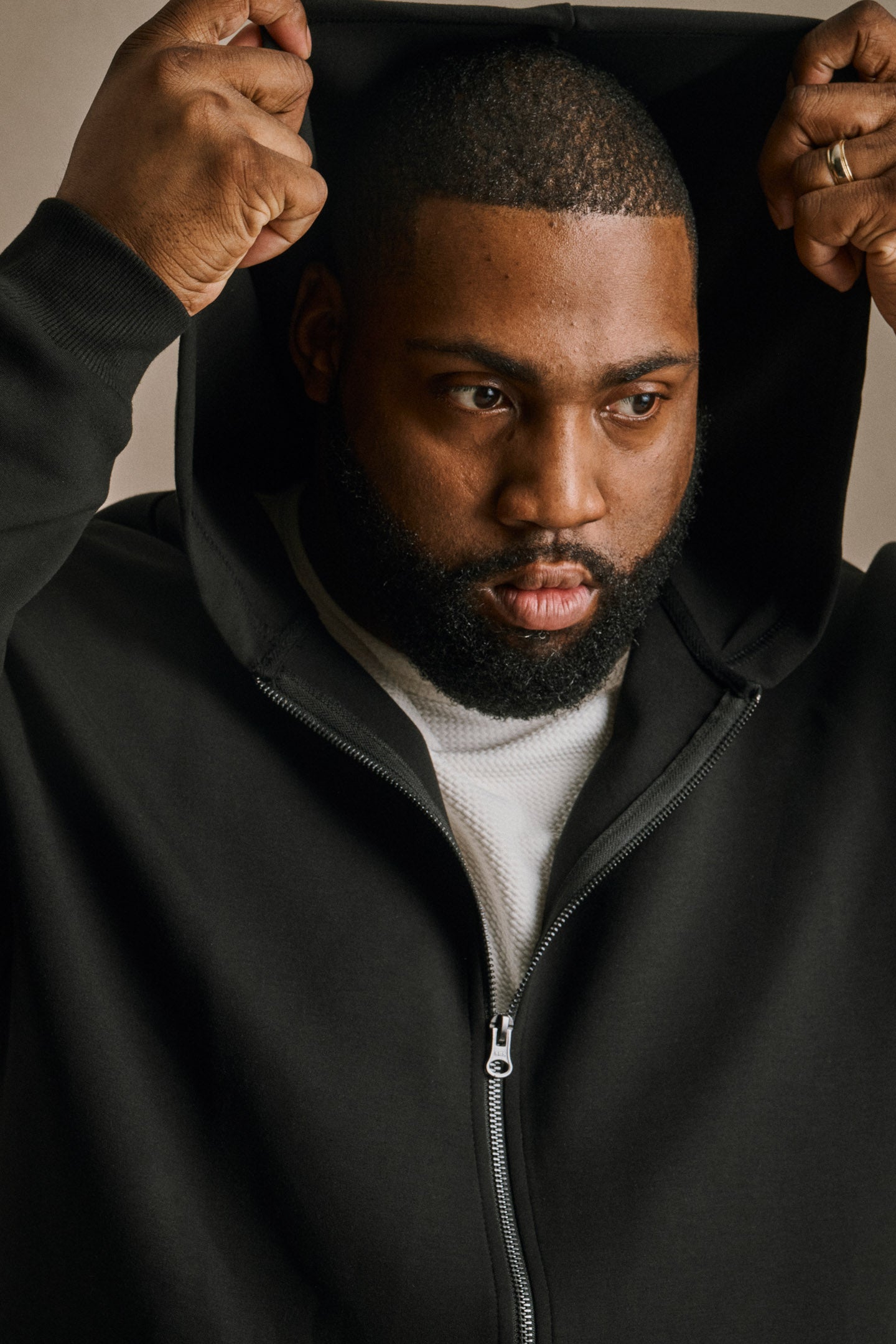 Tech Zip Hoodie - Black | Black Zip Up Hoodie | One Bone Brand