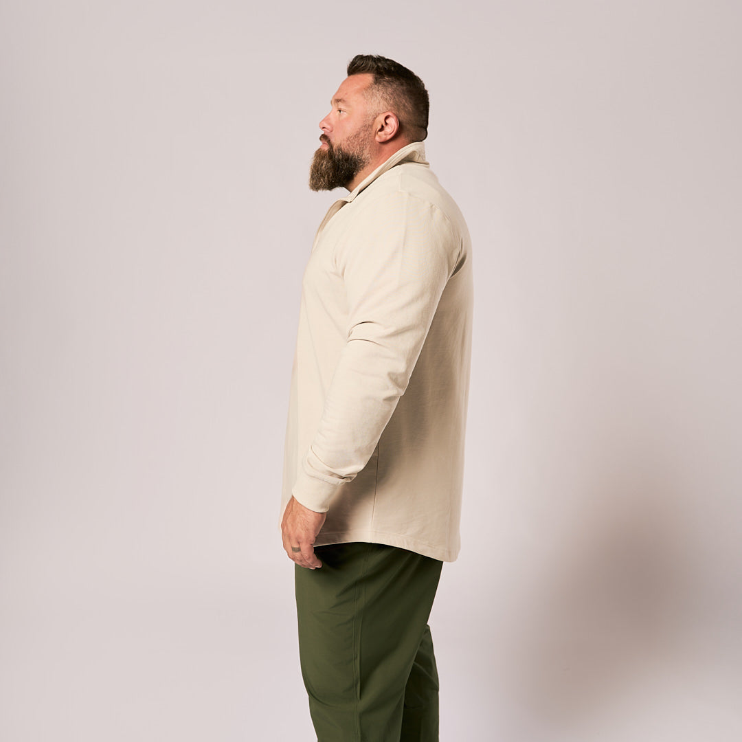 French Terry Quarter Zip - Bone
