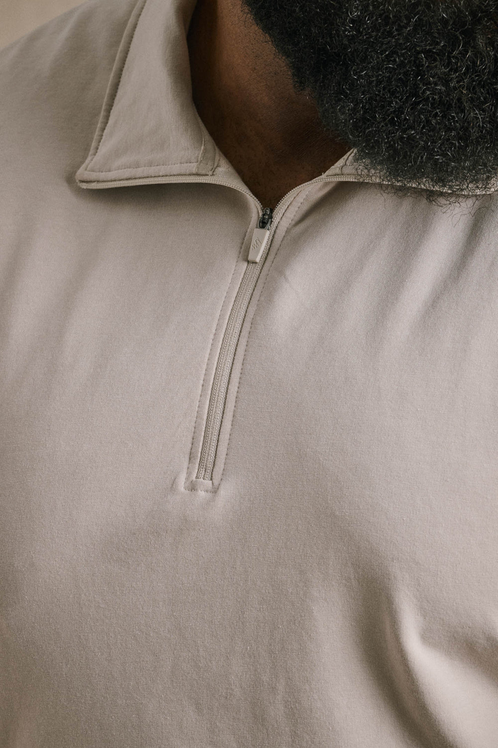 French Terry Quarter Zip - Bone