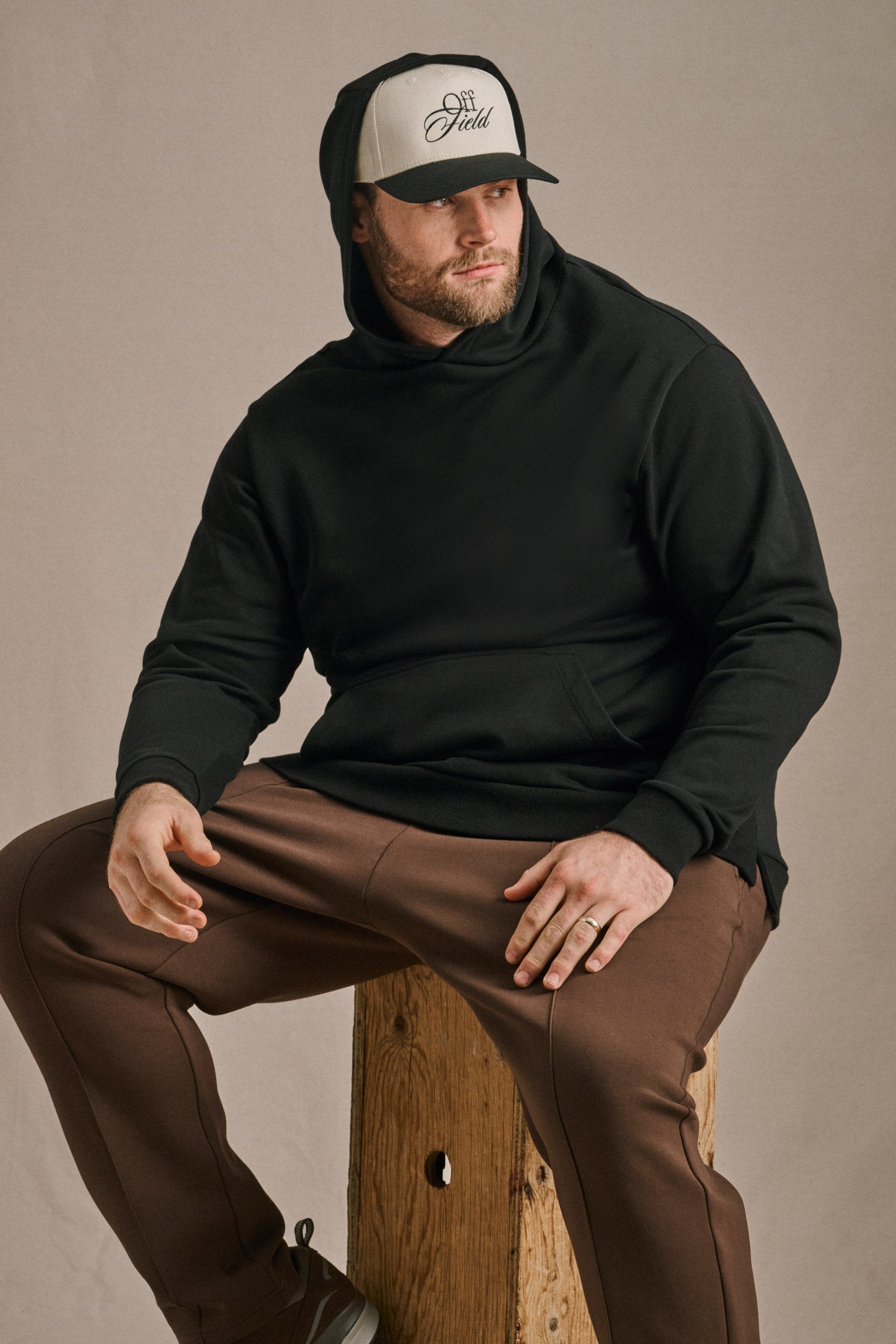 French Terry Hoodie - Black