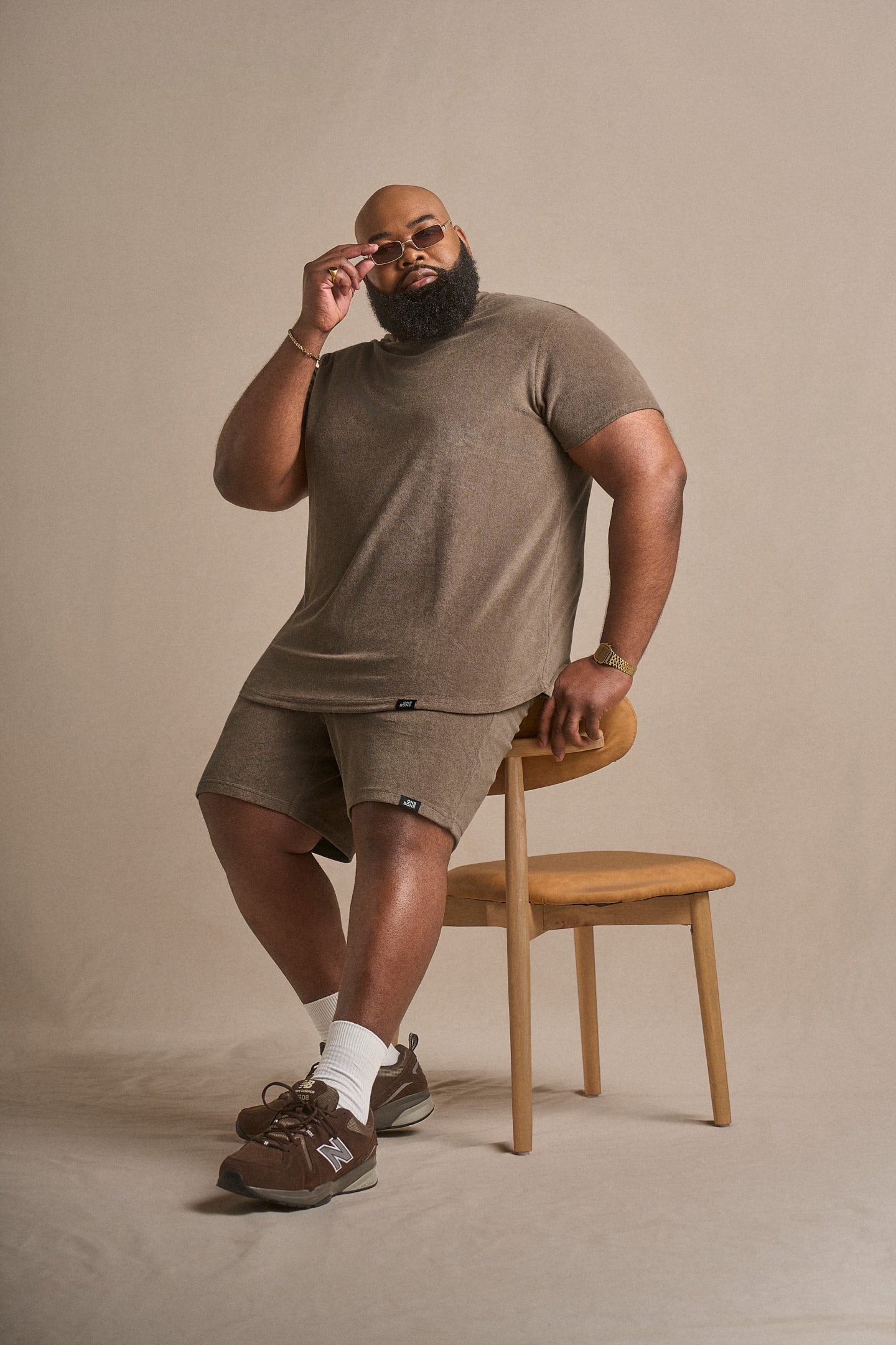 T-shirt en polaire éponge - Taupe pierre