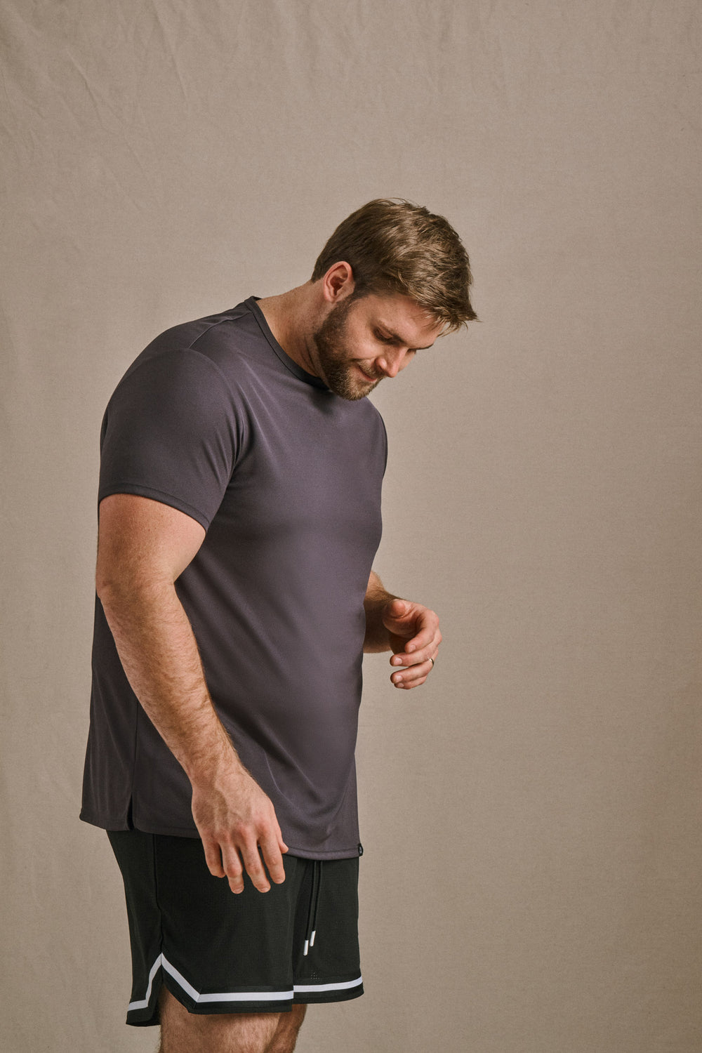 Split Hem Everywear Tee - Dark Grey