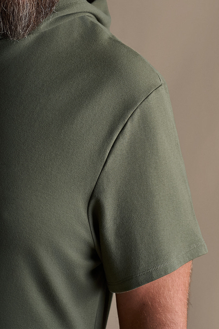 Short Sleeve Hoodie - Army Green