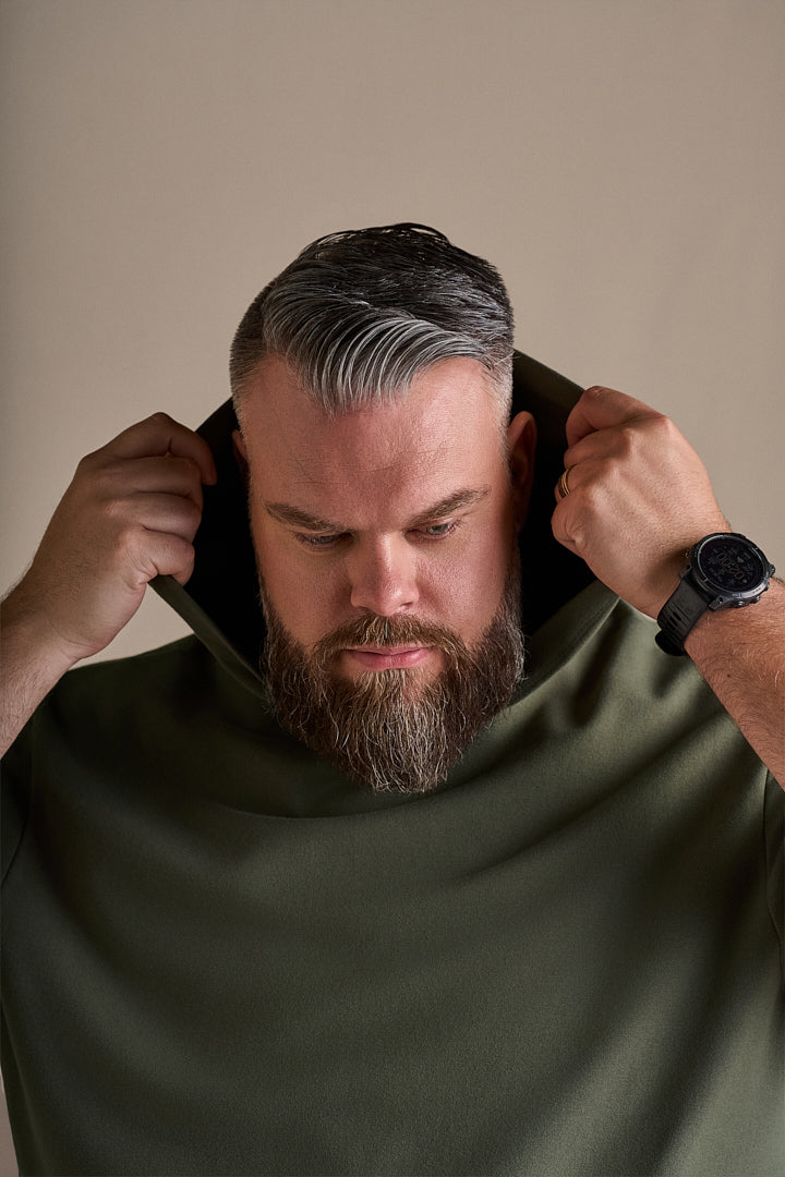 Short Sleeve Hoodie - Army Green