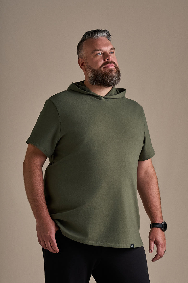 Short Sleeve Hoodie - Army Green