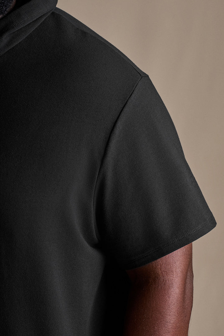 Short Sleeve Hoodie - Black
