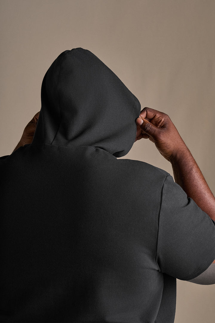 Short Sleeve Hoodie - Black