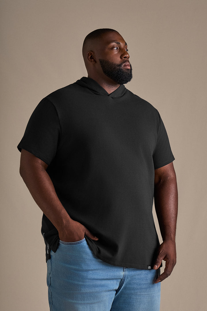 Short Sleeve Hoodie - Black