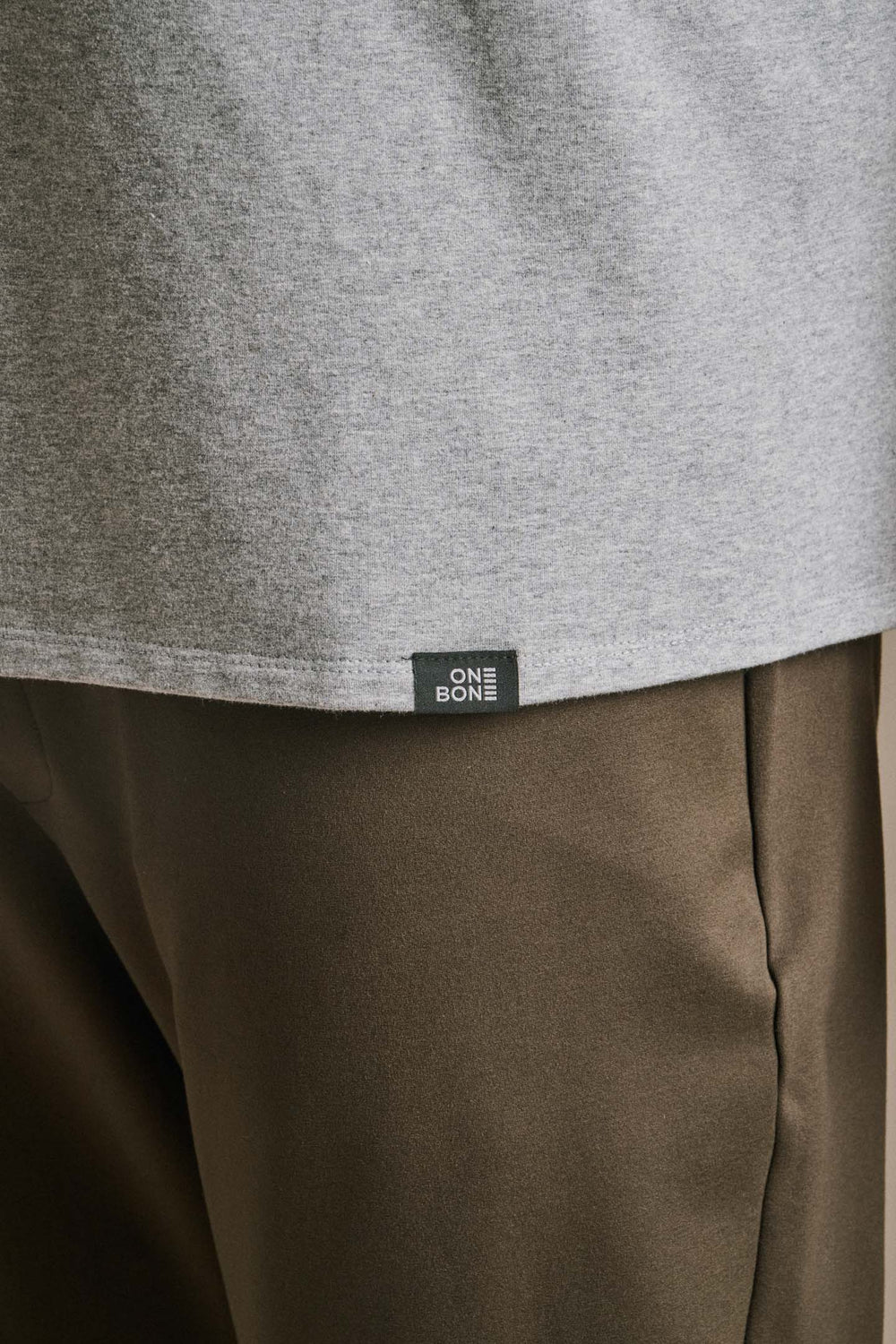 Split Hem French Terry Tee - Grey Mix