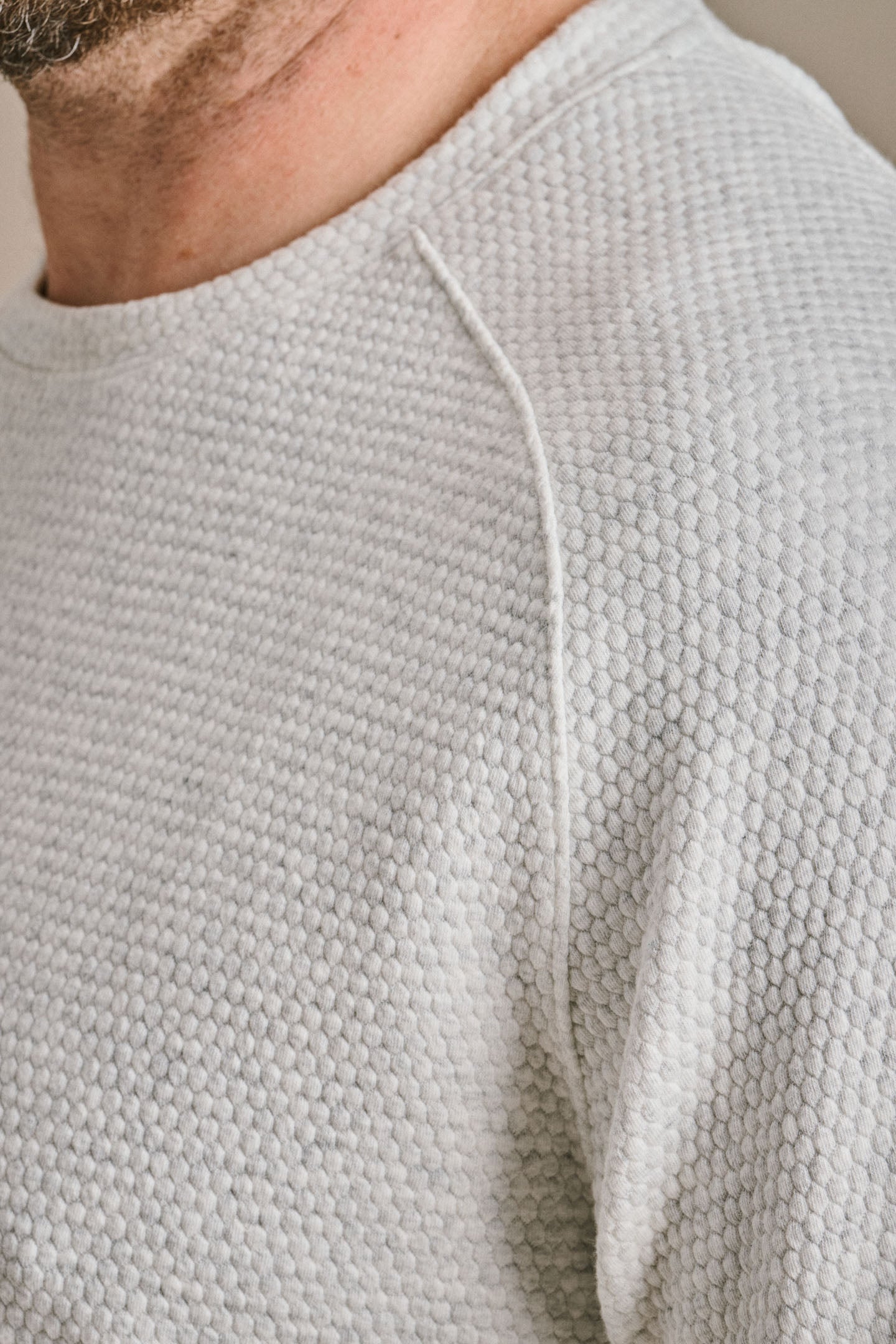 Honeycomb Crewneck Sweater - Chalk