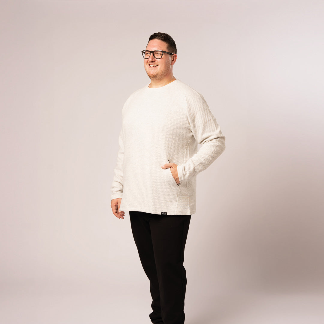 Honeycomb Crewneck Sweater - Chalk