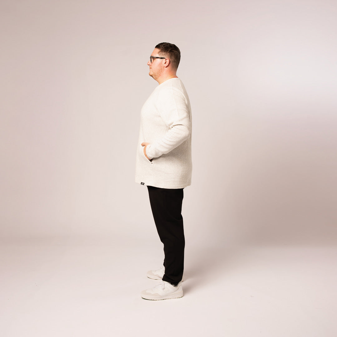 Honeycomb Crewneck Sweater - Chalk