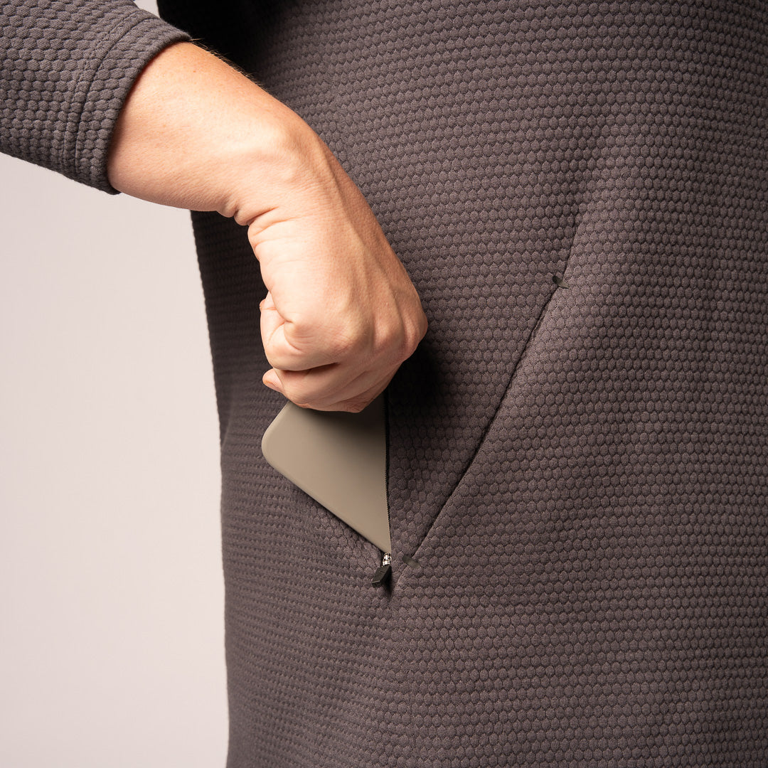 Honeycomb Crewneck Sweater - Stone Grey