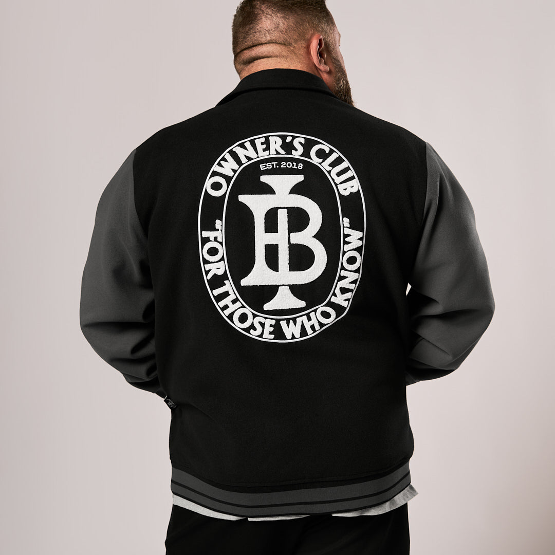 OFF FIELD Varsity Jacket - Black/Charcoal