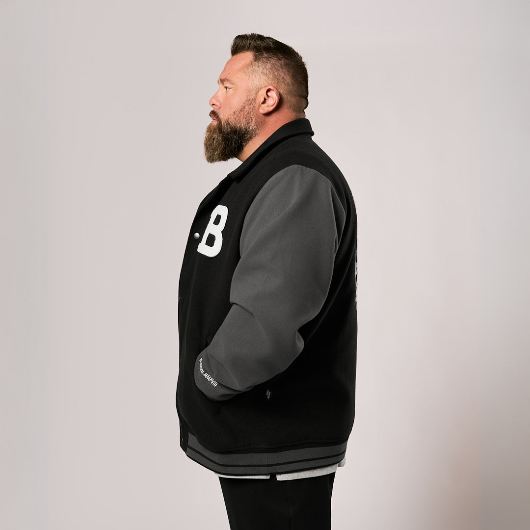 OFF FIELD Varsity Jacket - Black/Charcoal
