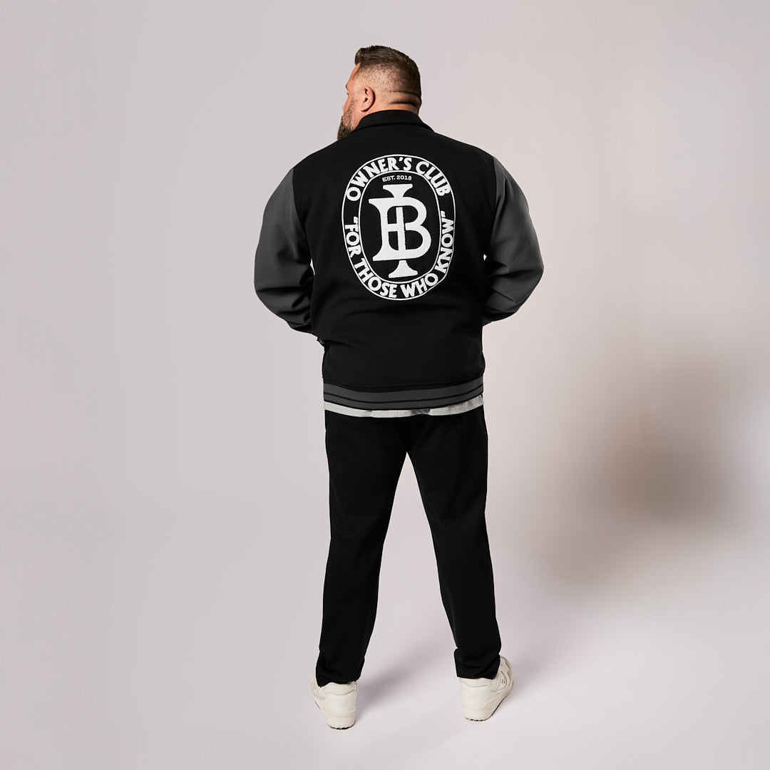 OFF FIELD Varsity Jacket - Black/Charcoal
