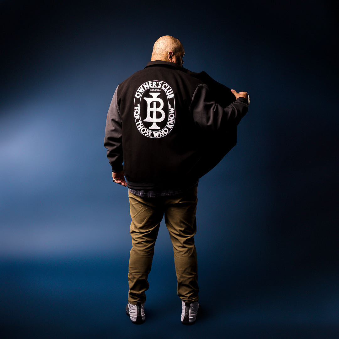 OFF FIELD Varsity Jacket - Black/Charcoal