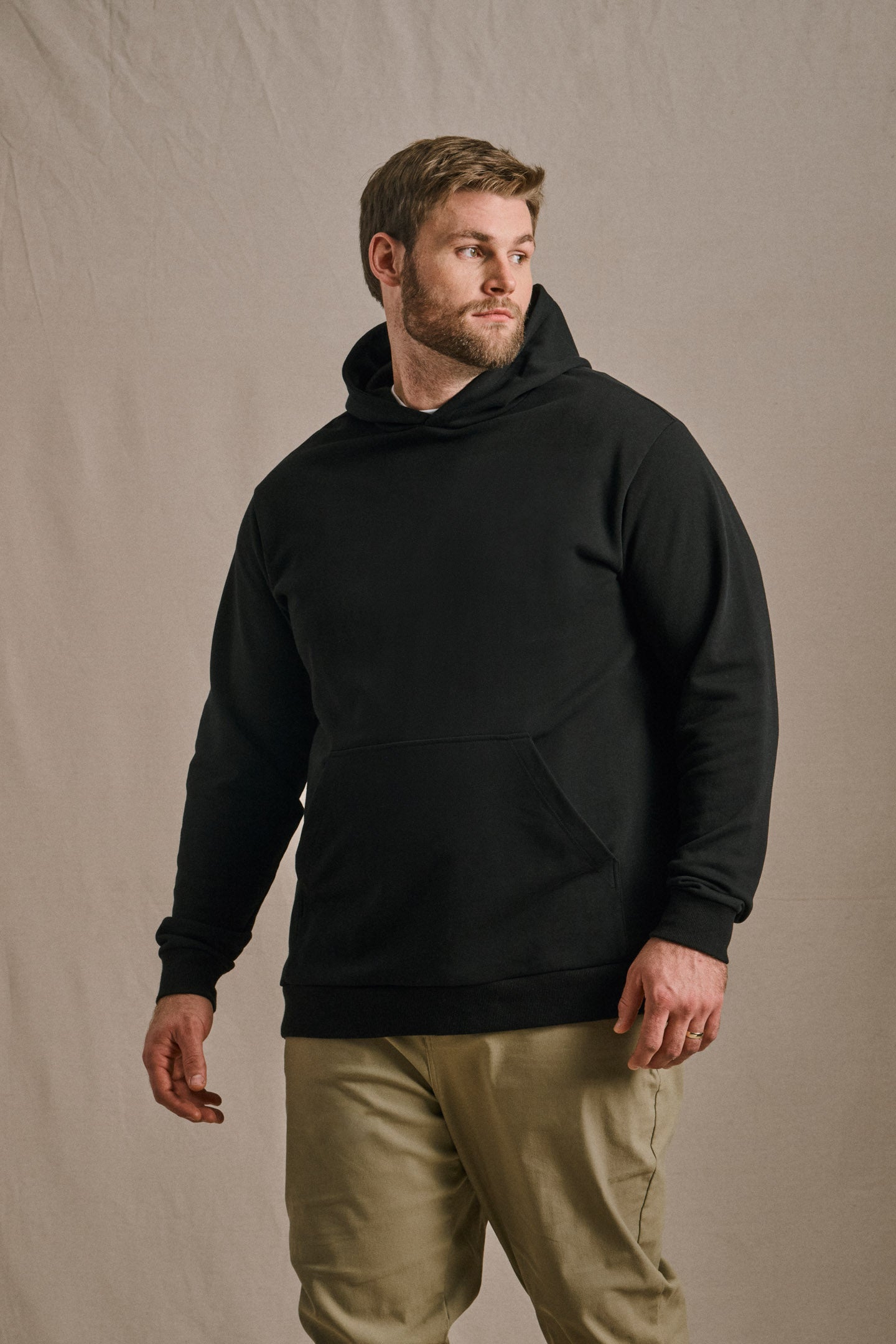 French Terry Hoodie - Black