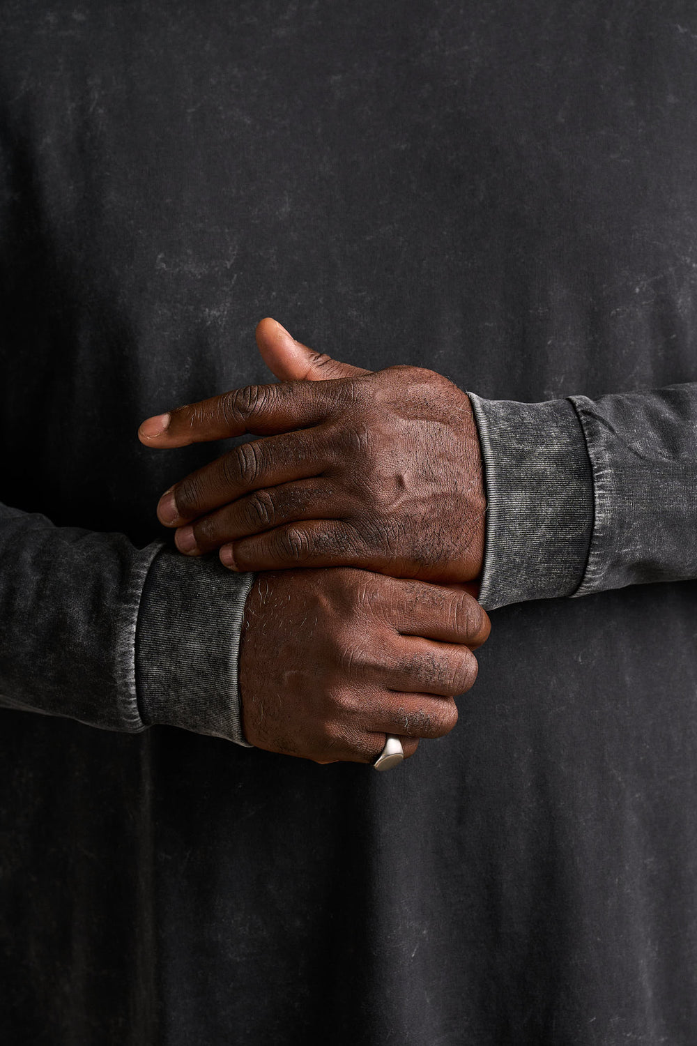 Stone Wash Long Sleeve - Black