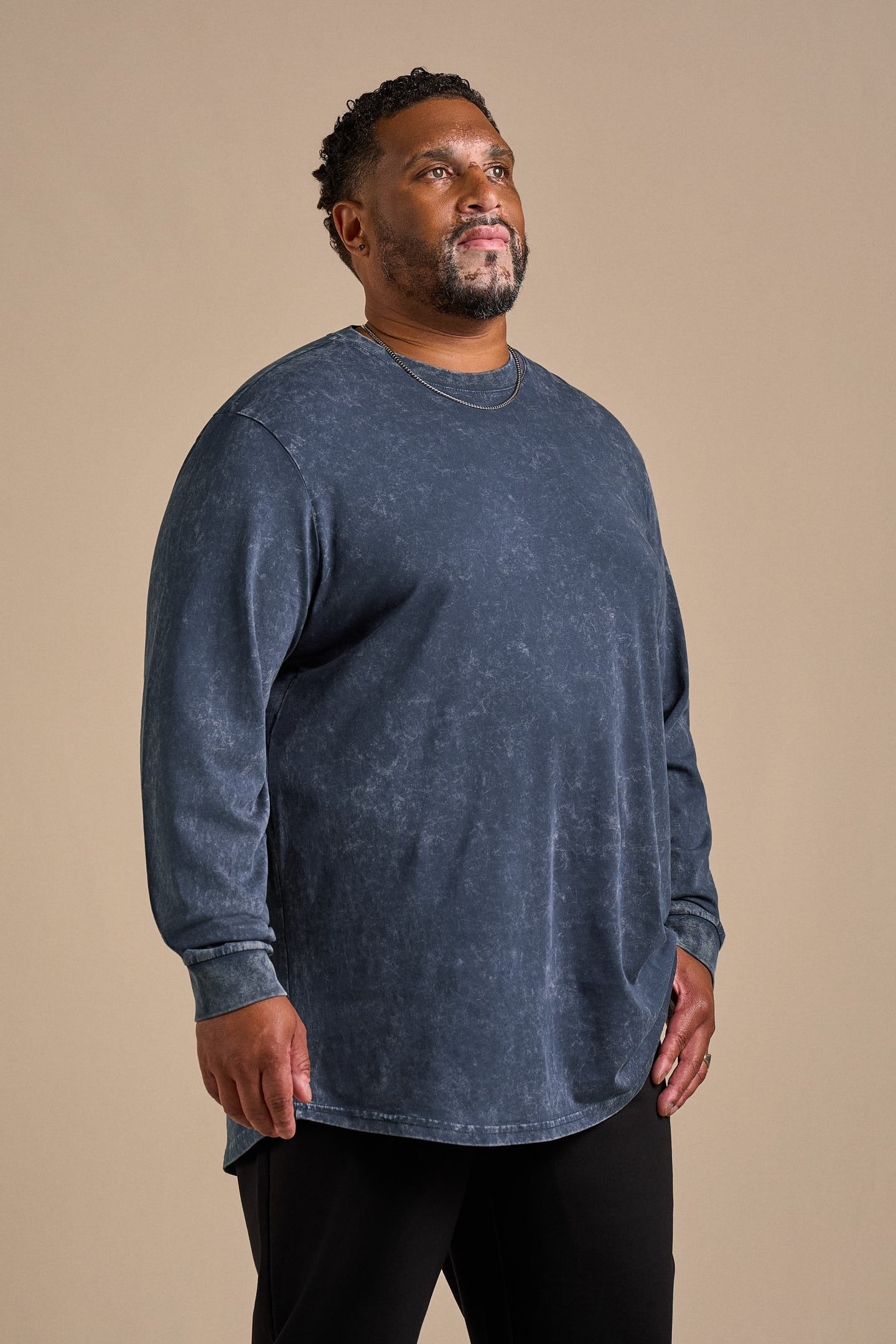 Men's Stone Wash Long Sleeve T-Shirt | ONE BONE