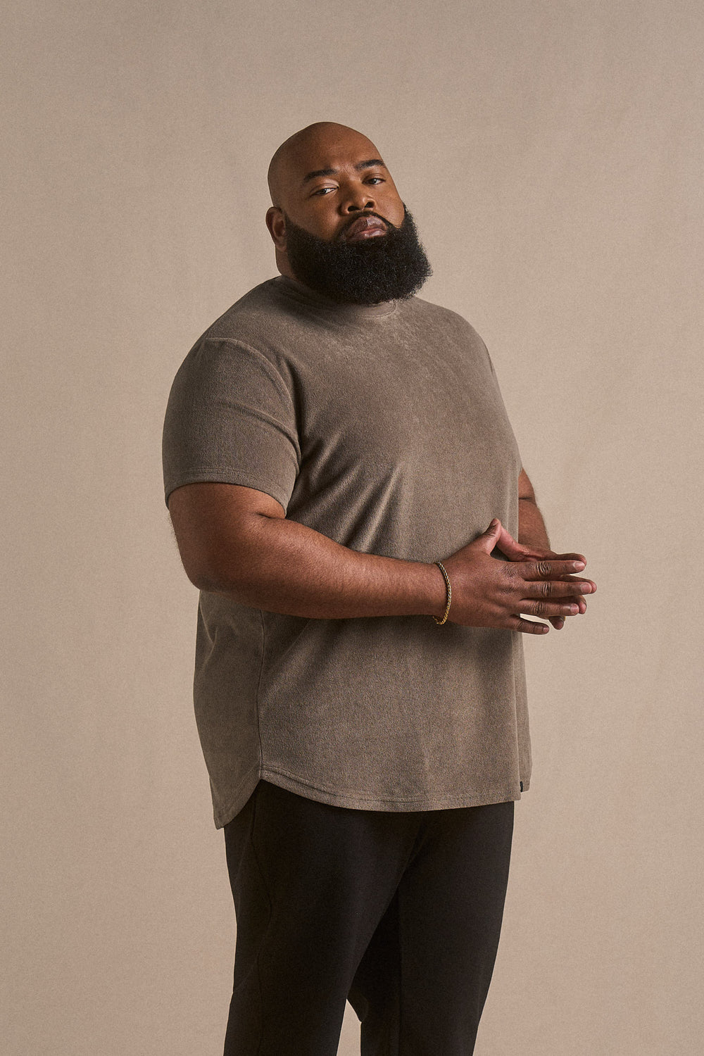 Terry Cloth Tee - Stone Taupe