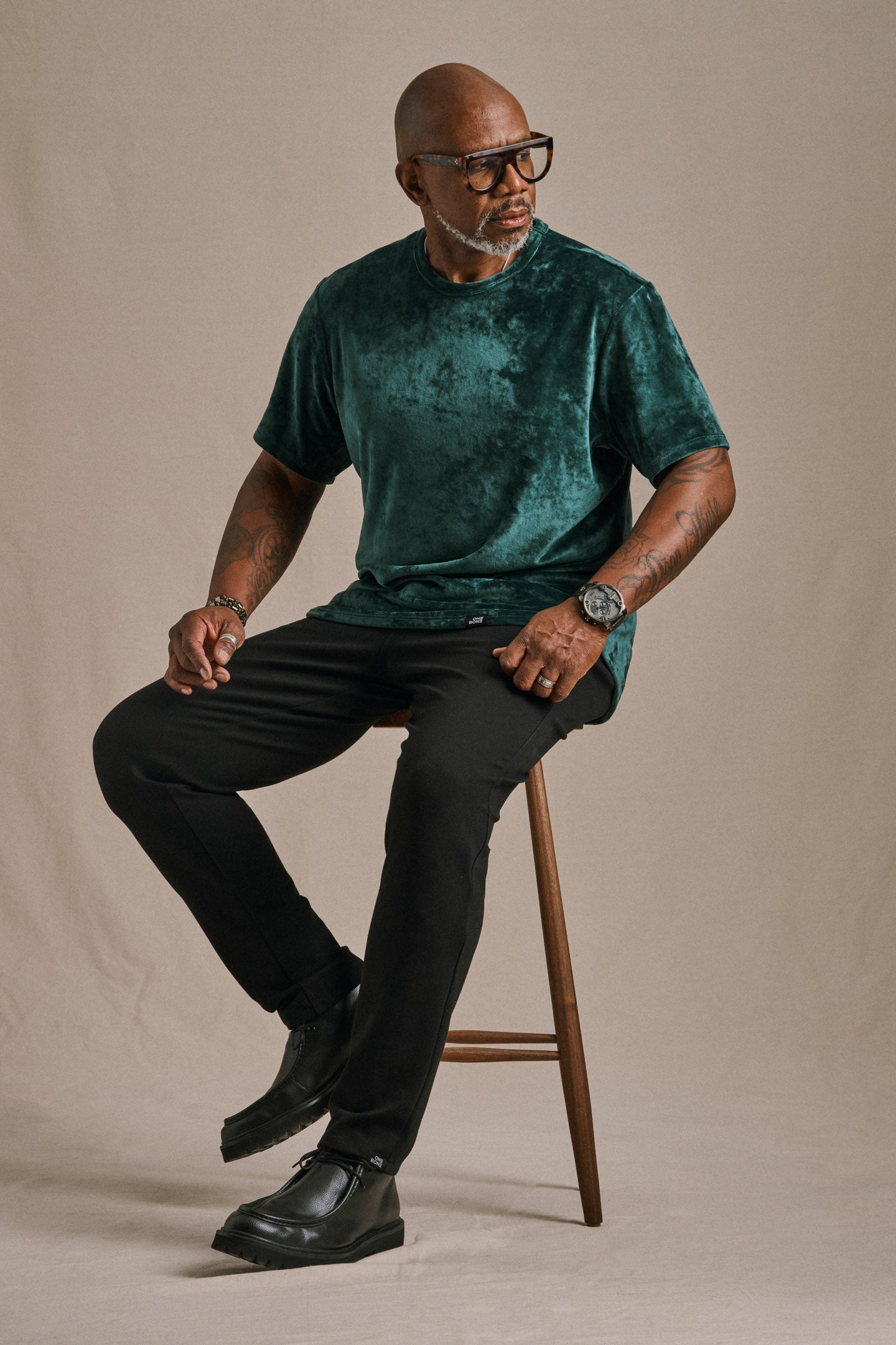 Velour Tee - Emerald Green | Mens Tee | One Bone Brand – ONE BONE