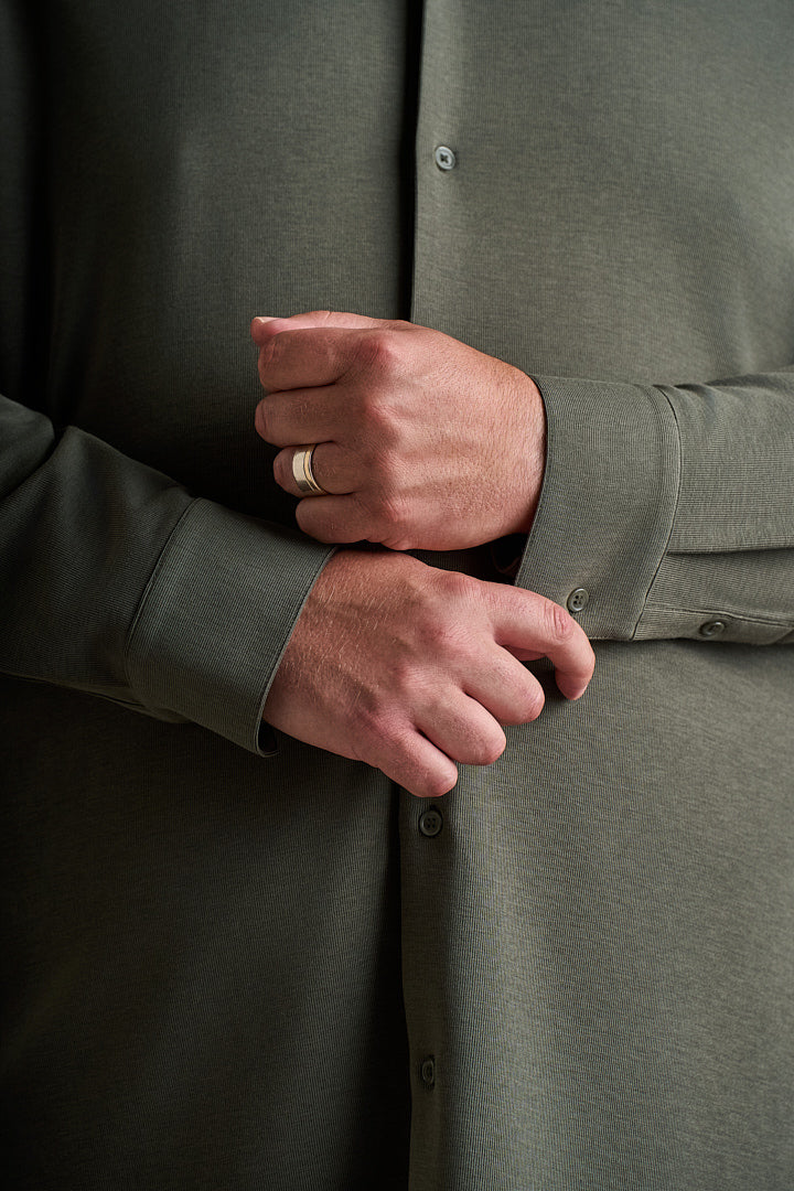 Knit Dress Shirt - Canyon Green
