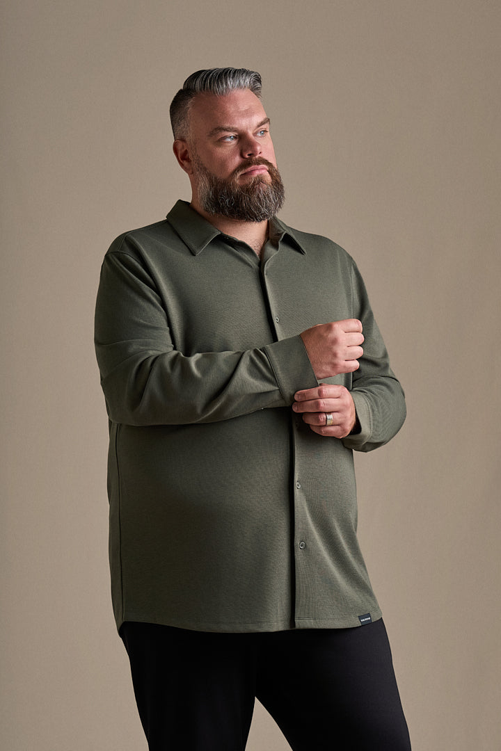 Knit Dress Shirt - Canyon Green