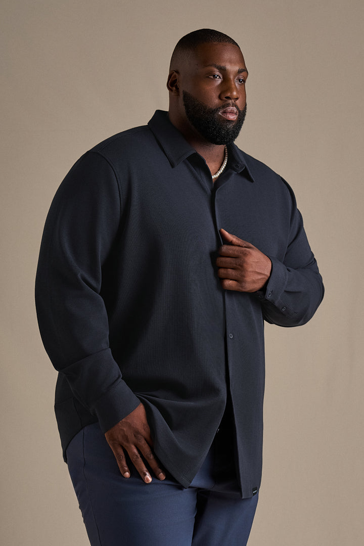 Knit Dress Shirt - Ink