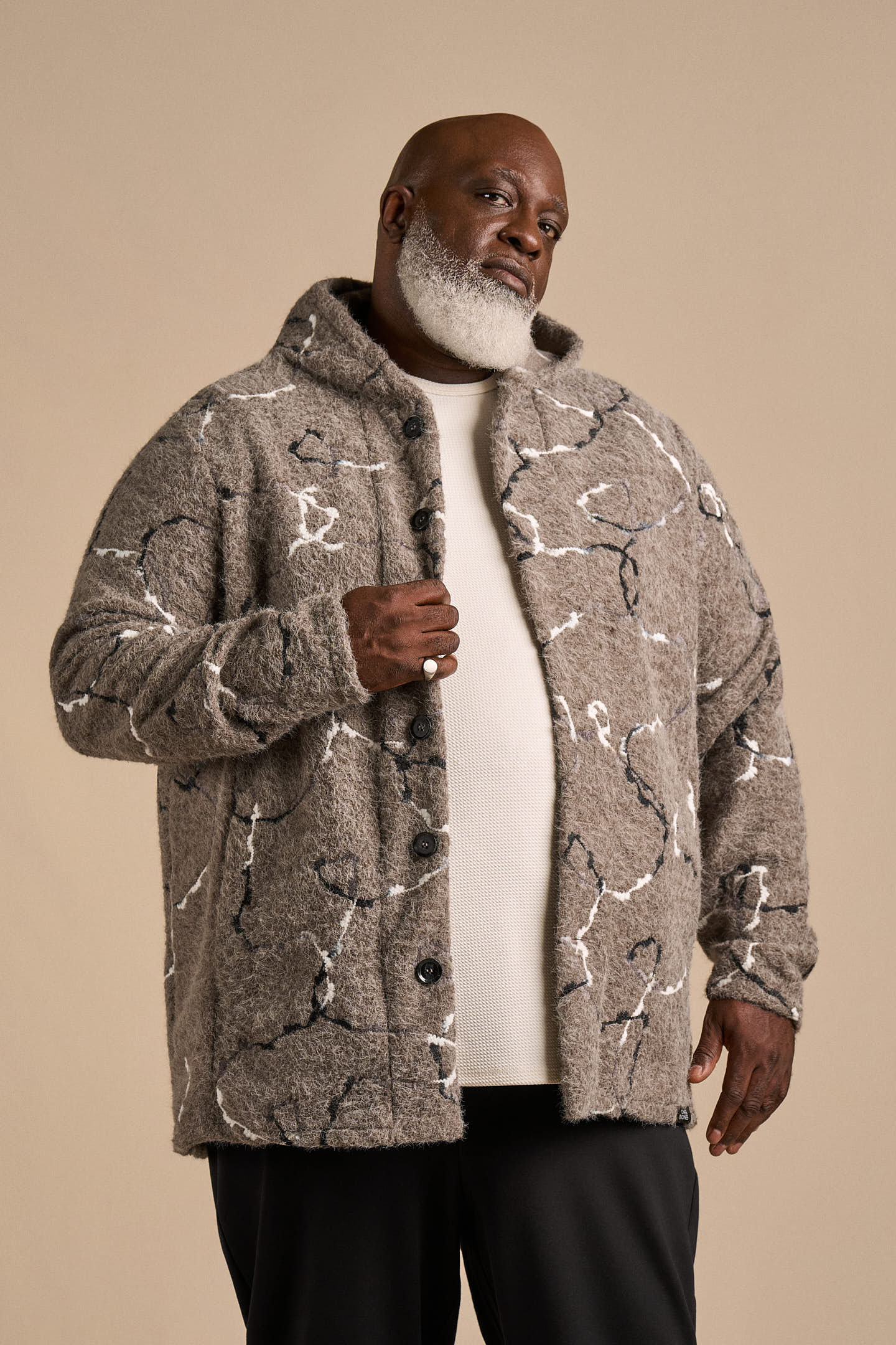 Men's Patterned Trench Hoodie V2 | ONE BONE