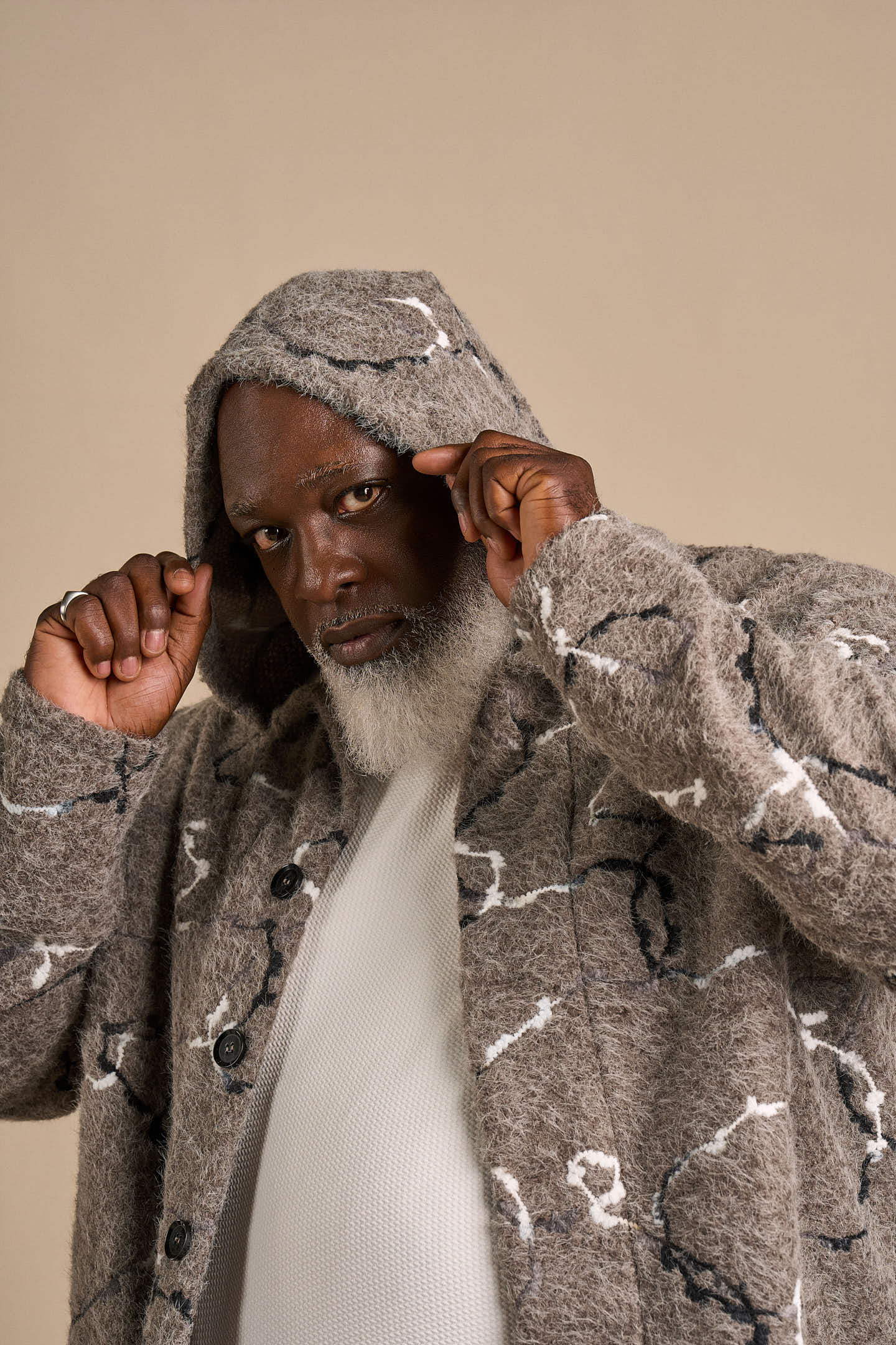Men's Patterned Trench Hoodie V2 | ONE BONE