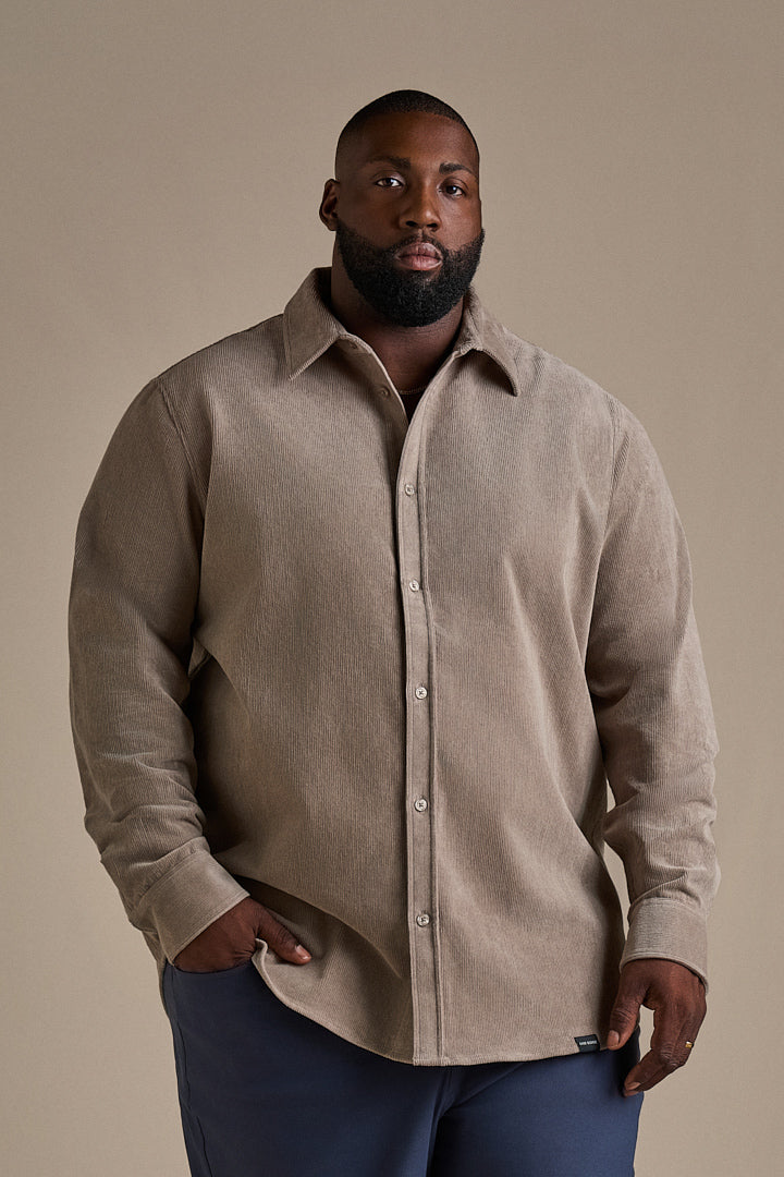 Stretch Corduroy Shirt - Aluminum