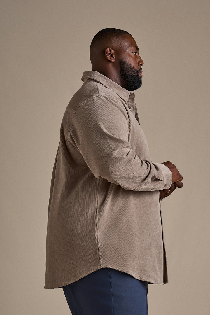 Stretch Corduroy Shirt - Aluminum