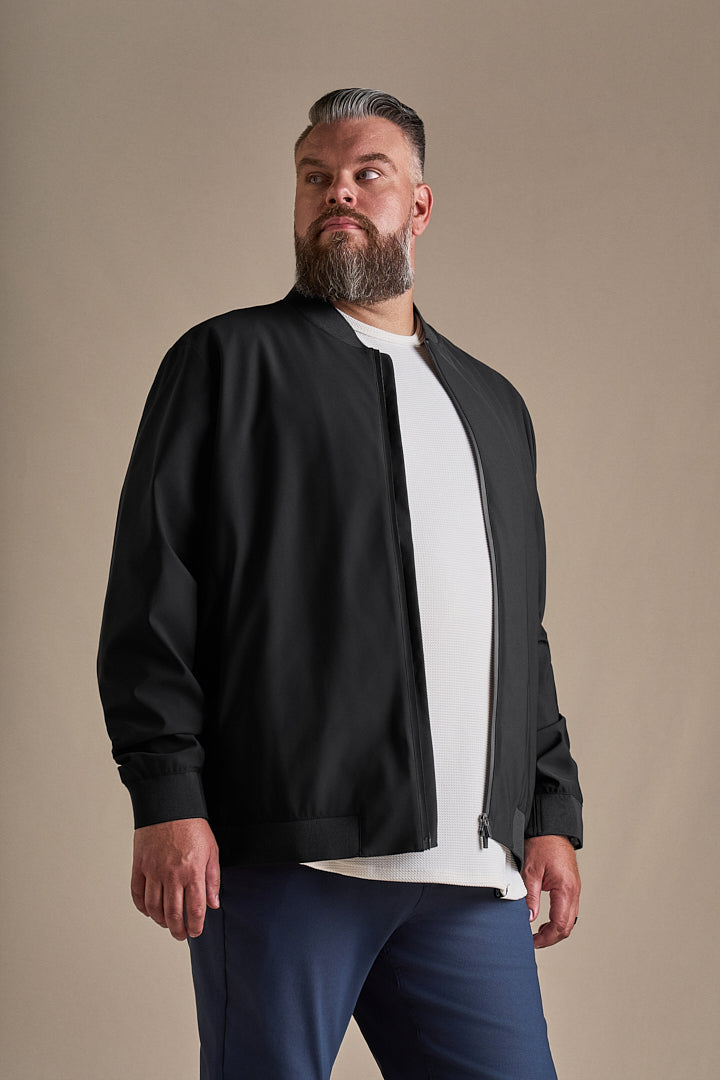 Nylon Bomber Jacket - Black