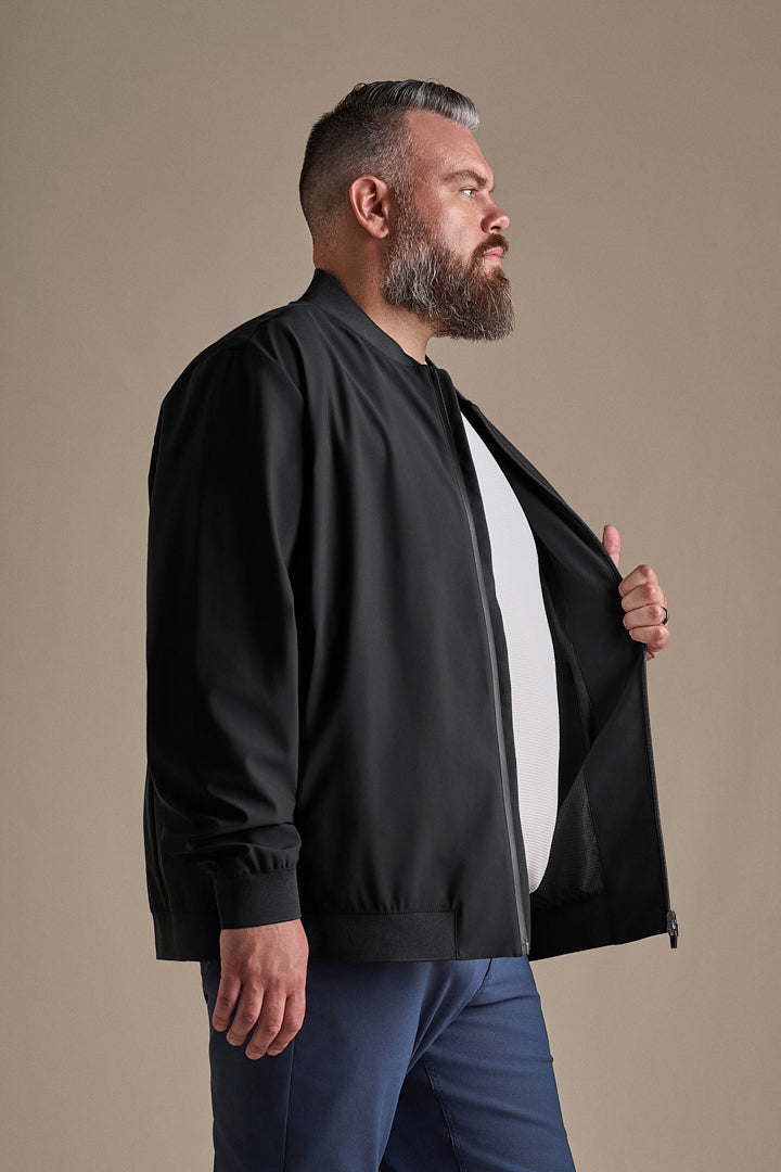 Nylon Bomber Jacket - Black