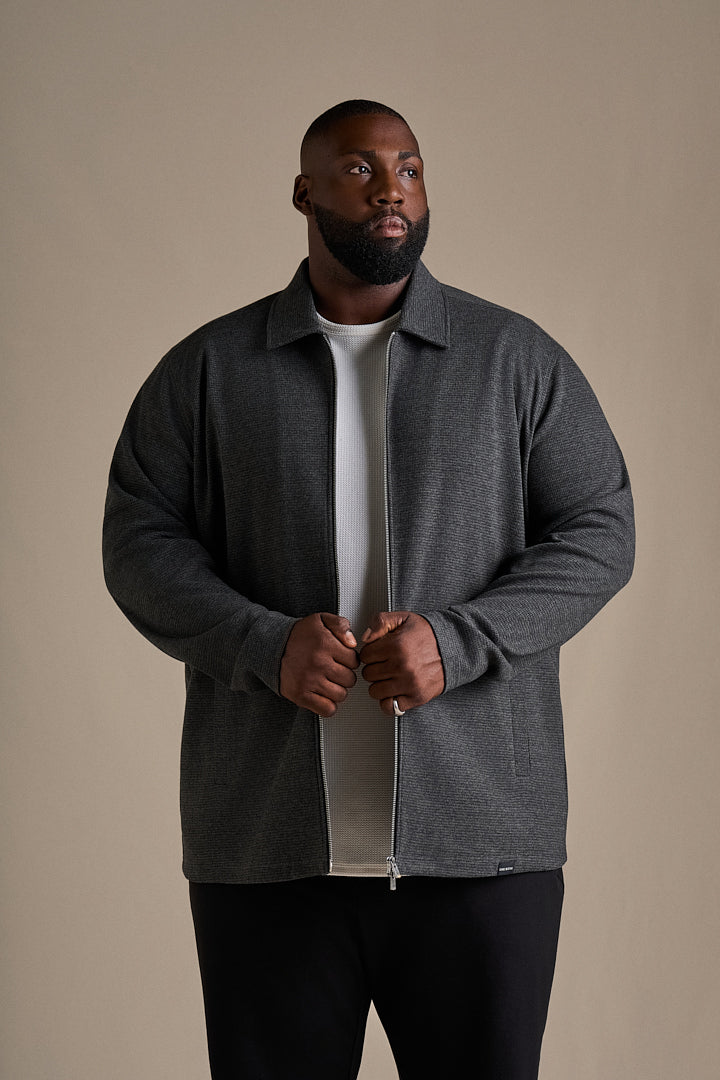 Micro Houndstooth Bomber - Charcoal
