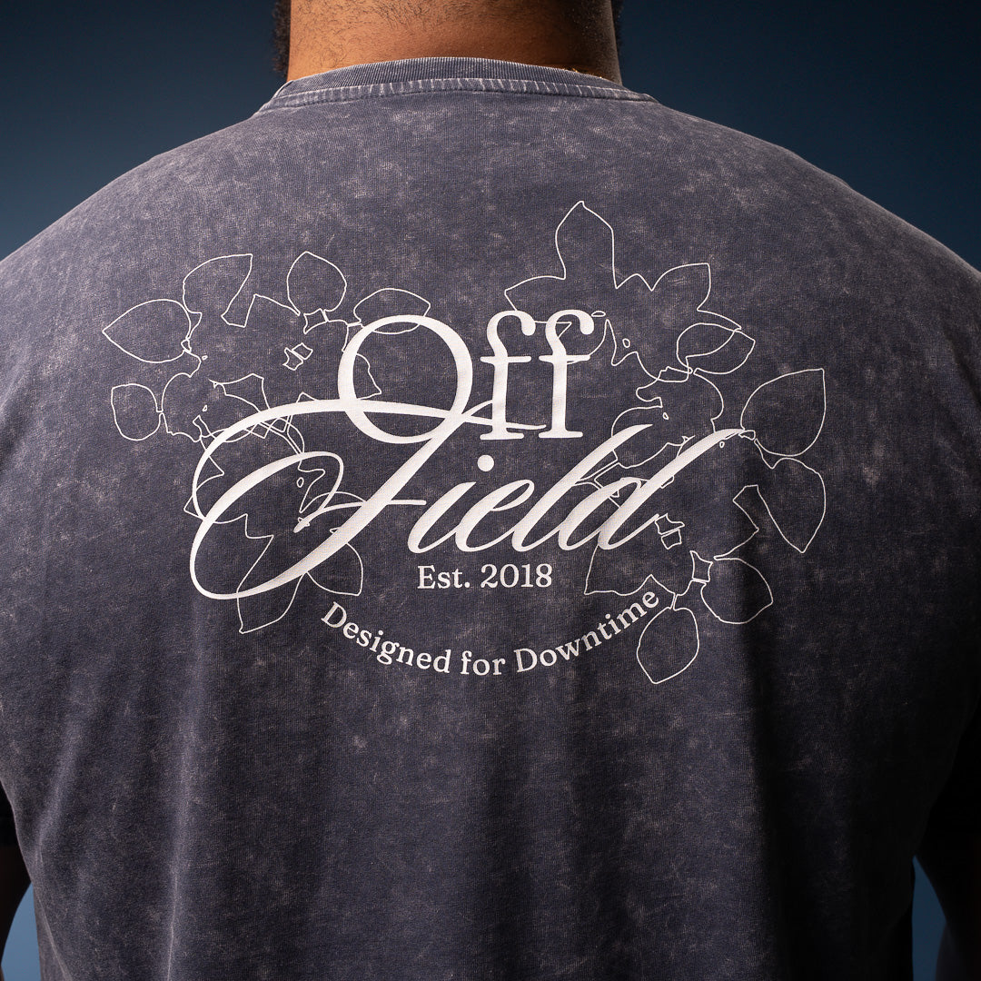 OFF FIELD Stone Wash Tee - Navy Marble