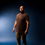 model-specs: Nick is 6'5" | 315 lbs | Size 2