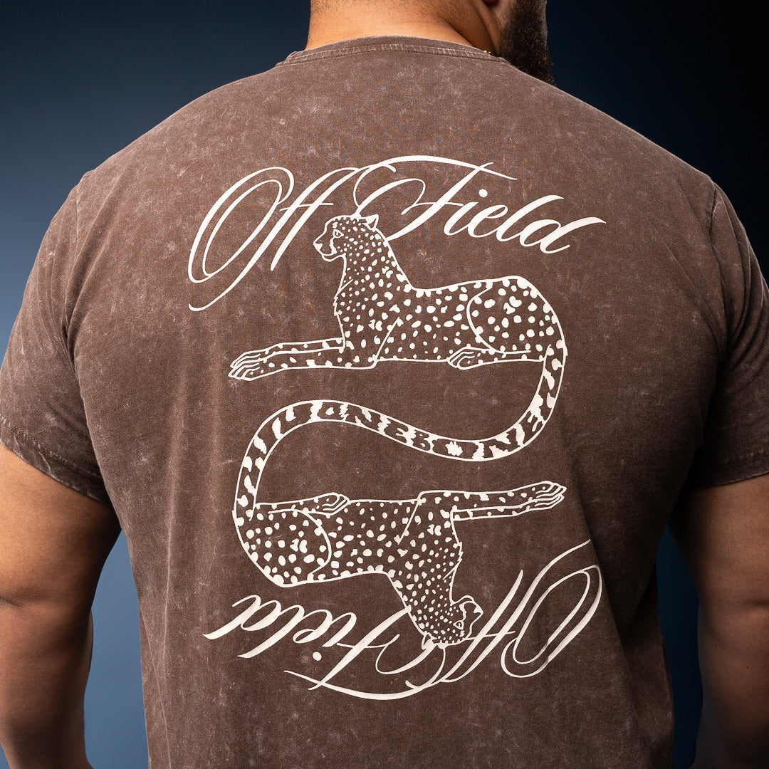 OFF FIELD Stone Wash Tee - Coffee Marble