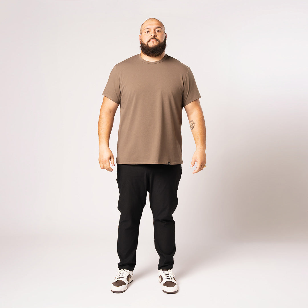Split Hem Cotton 95/5 - Brick Brown