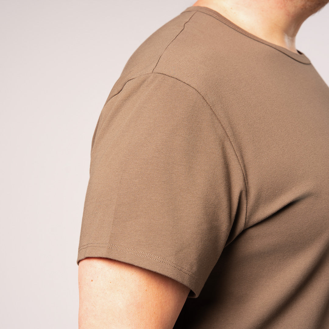 Split Hem Cotton 95/5 - Brick Brown