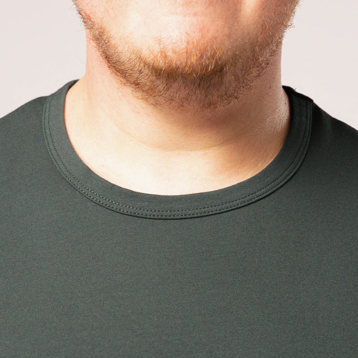 Split Hem Cotton 95/5 - Carbon Green