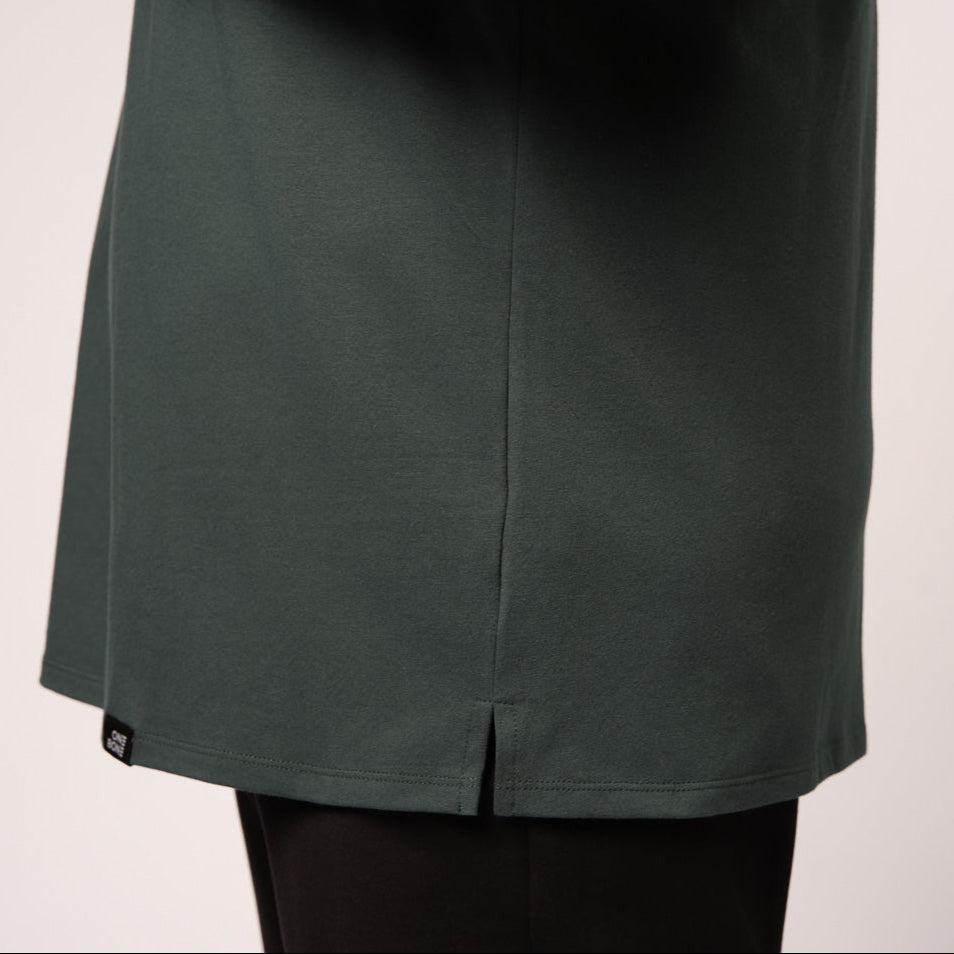 Split Hem Cotton 95/5 - Carbon Green
