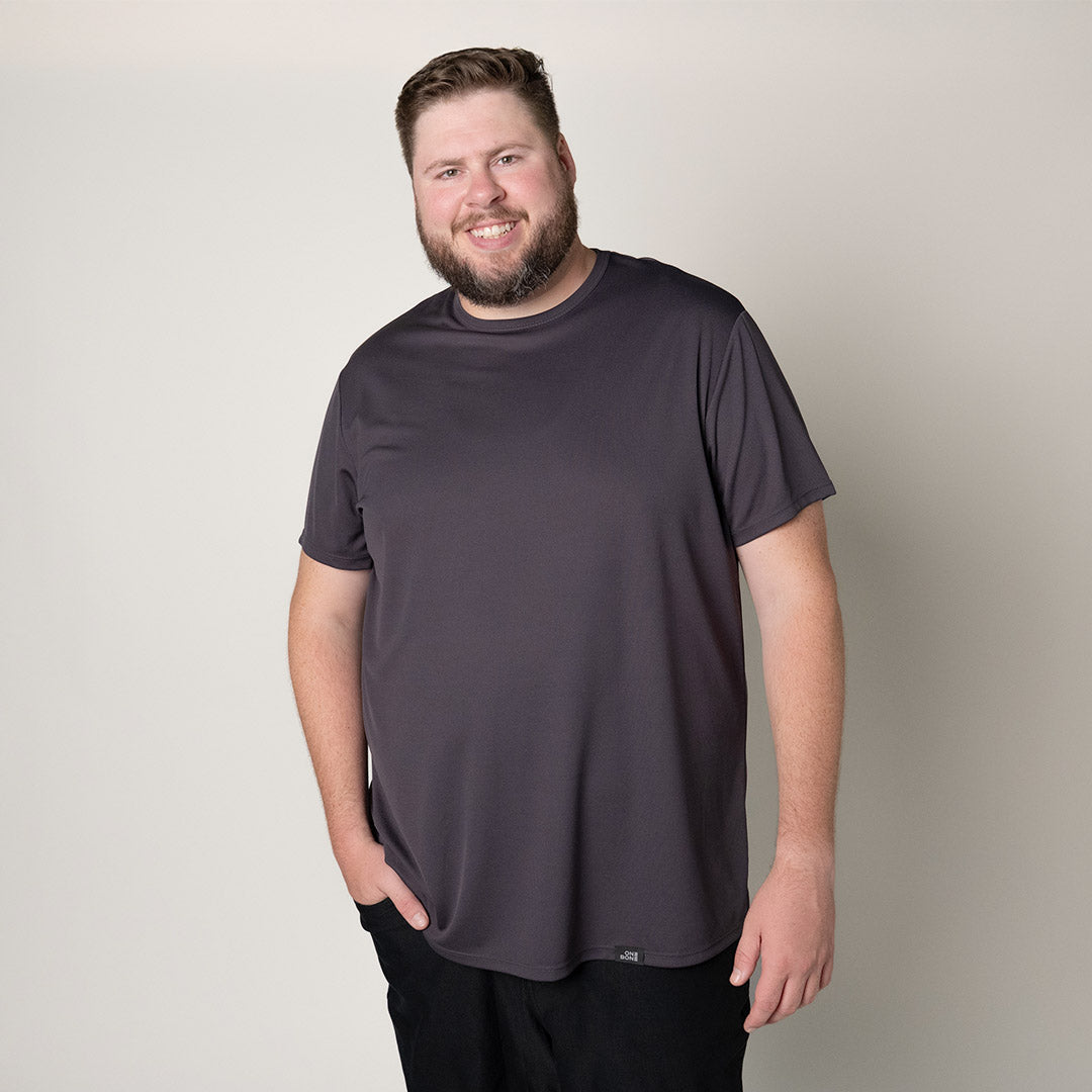 Split Hem Everywear Tee - Dark Grey
