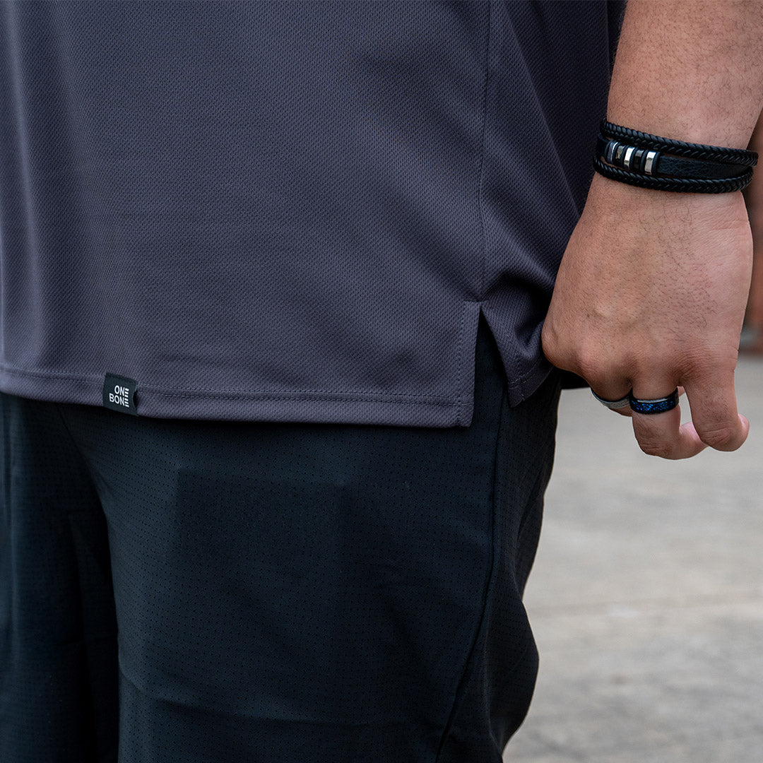 Split Hem Everywear Tee - Dark Grey