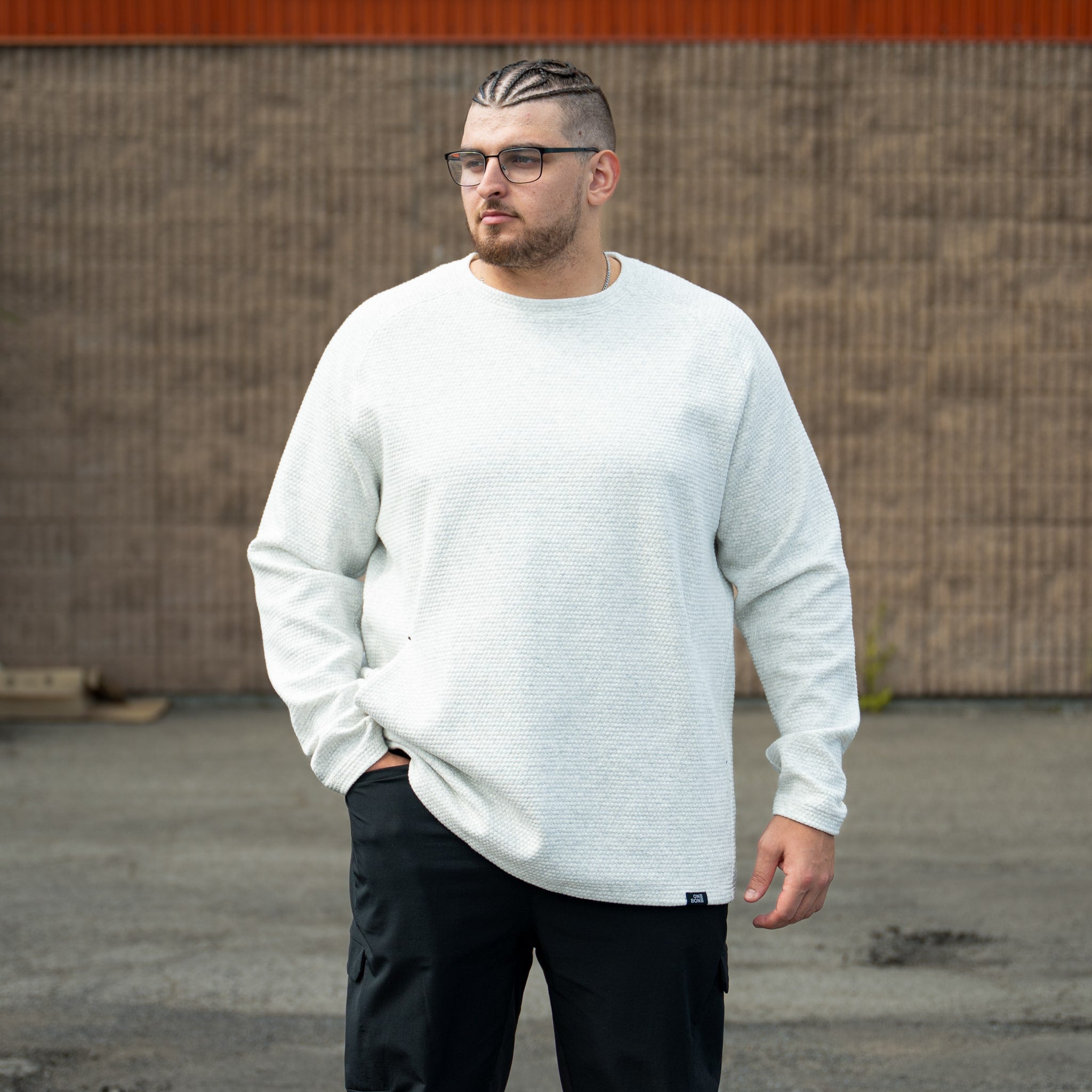 Honeycomb Crewneck Sweater - Chalk