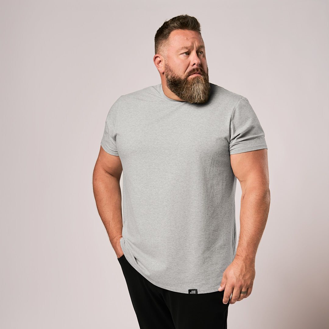 Split Hem Cotton 95/5 - Grey Mix