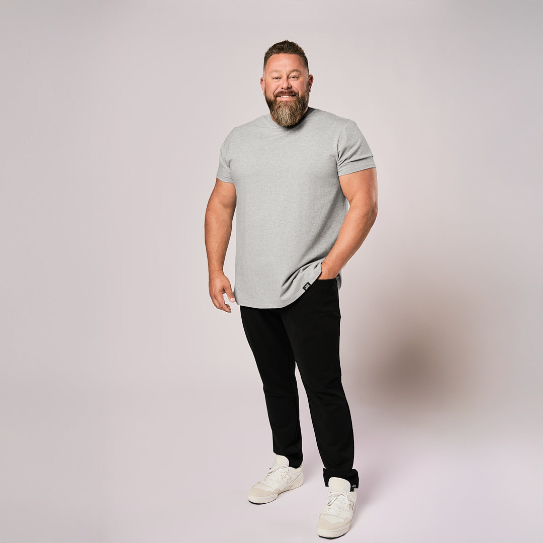 Split Hem Cotton 95/5 - Grey Mix