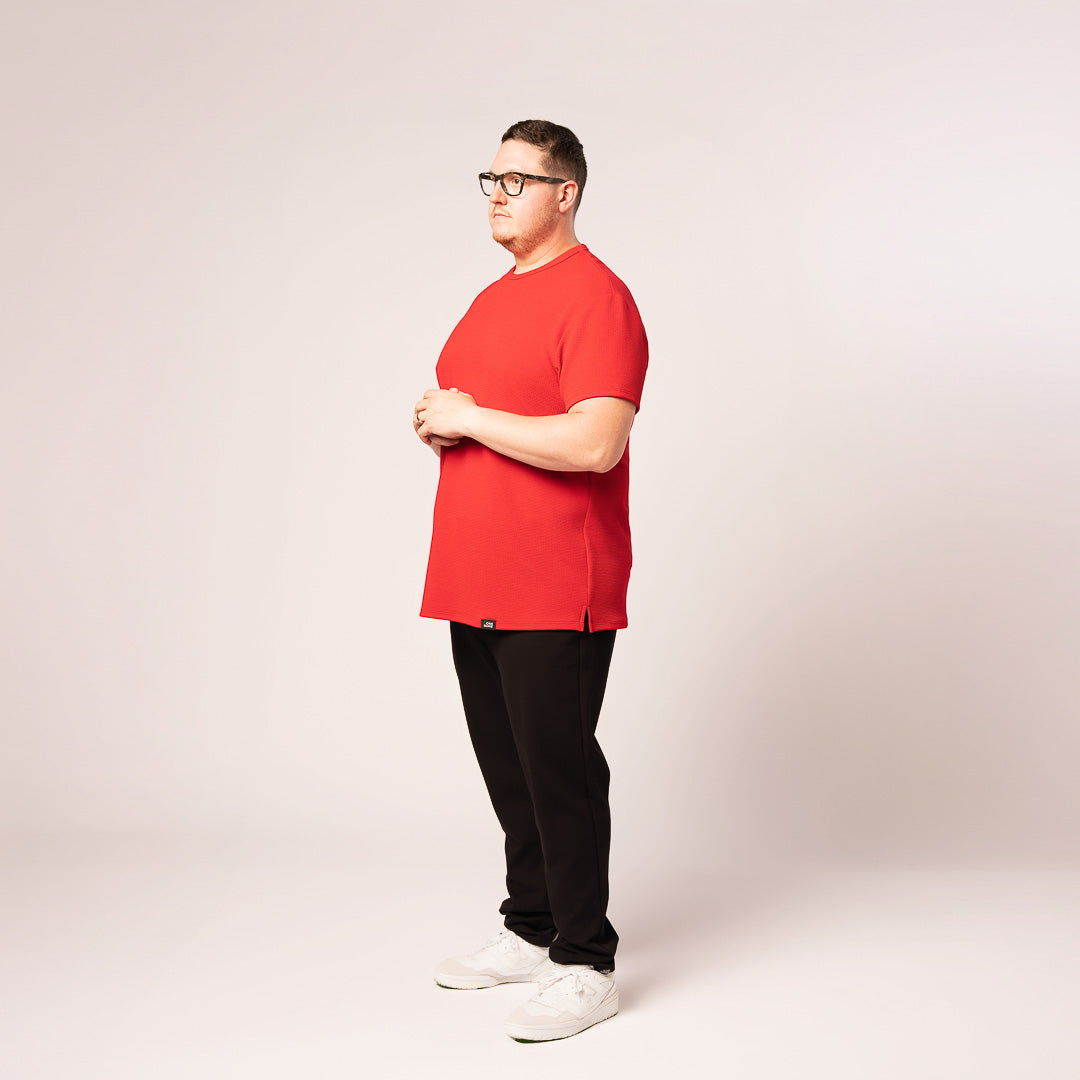 Split Hem Bullet Tee - Red